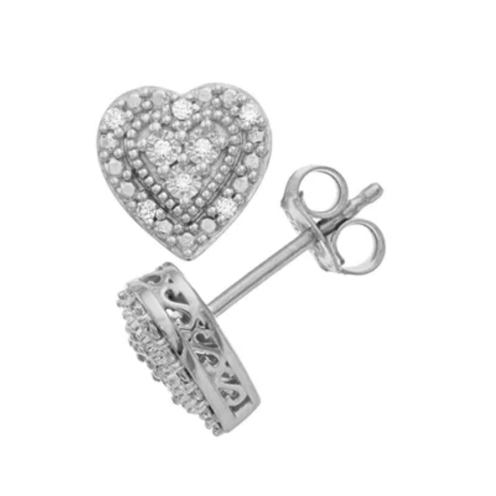 Diamond Heart Earrings